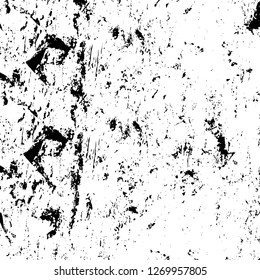 Wall fragment with scratches and cracks. Overlay grunge illustration over any design. Abstract grainy background with vintage effect