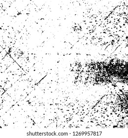 Wall fragment with scratches and cracks. Overlay grunge illustration over any design. Abstract grainy background with vintage effect