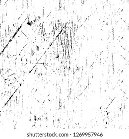 Wall fragment with scratches and cracks. Overlay grunge illustration over any design. Abstract grainy background with vintage effect