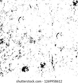 Wall fragment with scratches and cracks. Overlay grunge illustration over any design. Abstract grainy background with vintage effect