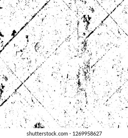 Wall fragment with scratches and cracks. Overlay grunge illustration over any design. Abstract grainy background with vintage effect