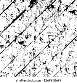 Wall fragment with scratches and cracks. Overlay grunge illustration over any design. Abstract grainy background with vintage effect