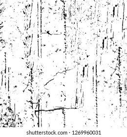 Wall fragment with scratches and cracks. Overlay grunge illustration over any design. Abstract grainy background with vintage effect