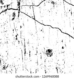 Wall fragment with scratches and cracks. Overlay grunge illustration over any design. Abstract grainy background with vintage effect