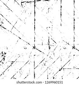 Wall fragment with scratches and cracks. Overlay grunge illustration over any design. Abstract grainy background with vintage effect