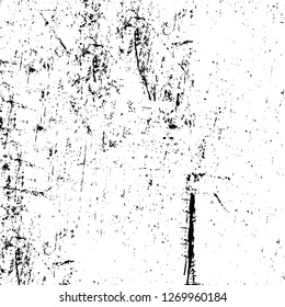 Wall fragment with scratches and cracks. Overlay grunge illustration over any design. Abstract grainy background with vintage effect