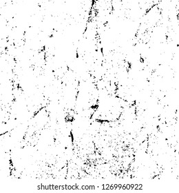 Wall fragment with scratches and cracks. Overlay grunge illustration over any design. Abstract grainy background with vintage effect