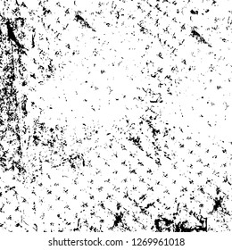 Wall fragment with scratches and cracks. Overlay grunge illustration over any design. Abstract grainy background with vintage effect