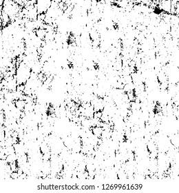 Wall fragment with scratches and cracks. Overlay grunge illustration over any design. Abstract grainy background with vintage effect