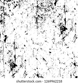 Wall fragment with scratches and cracks. Overlay grunge illustration over any design. Abstract grainy background with vintage effect