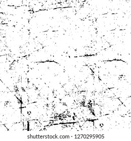 Wall fragment with scratches and cracks. Overlay grunge illustration over any design. Abstract grainy background with vintage effect