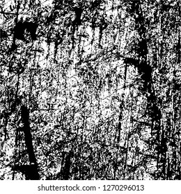 Wall fragment with scratches and cracks. Overlay grunge illustration over any design. Abstract grainy background with vintage effect