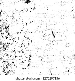Wall fragment with scratches and cracks. Overlay grunge illustration over any design. Abstract grainy background with vintage effect