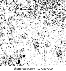 Wall fragment with scratches and cracks. Overlay grunge illustration over any design. Abstract grainy background with vintage effect