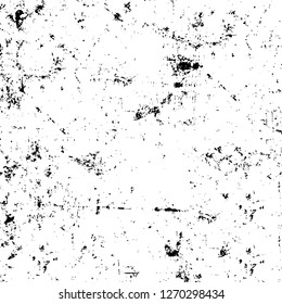 Wall fragment with scratches and cracks. Overlay grunge illustration over any design. Abstract grainy background with vintage effect