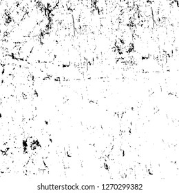 Wall fragment with scratches and cracks. Overlay grunge illustration over any design. Abstract grainy background with vintage effect