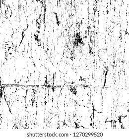 Wall fragment with scratches and cracks. Overlay grunge illustration over any design. Abstract grainy background with vintage effect