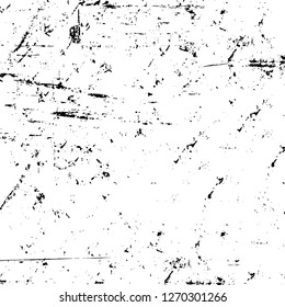 Wall fragment with scratches and cracks. Overlay grunge illustration over any design. Abstract grainy background with vintage effect