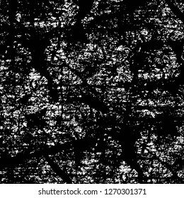 Wall fragment with scratches and cracks. Overlay grunge illustration over any design. Abstract grainy background with vintage effect