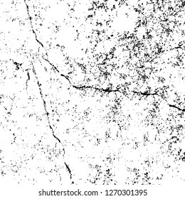 Wall fragment with scratches and cracks. Overlay grunge illustration over any design. Abstract grainy background with vintage effect