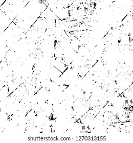 Wall fragment with scratches and cracks. Overlay grunge illustration over any design. Abstract grainy background with vintage effect
