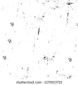 Wall fragment with scratches and cracks. Overlay grunge illustration over any design. Abstract grainy background with vintage effect