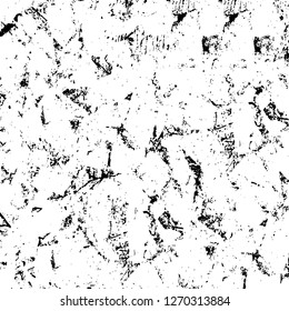 Wall fragment with scratches and cracks. Overlay grunge illustration over any design. Abstract grainy background with vintage effect