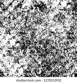 Wall fragment with scratches and cracks. Overlay grunge illustration over any design. Abstract grainy background with vintage effect