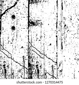 Wall fragment with scratches and cracks. Overlay grunge illustration over any design. Abstract grainy background with vintage effect