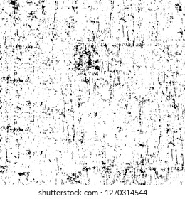 Wall fragment with scratches and cracks. Overlay grunge illustration over any design. Abstract grainy background with vintage effect