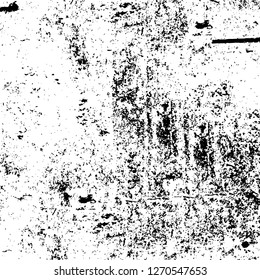 Wall fragment with scratches and cracks. Overlay grunge illustration over any design. Abstract grainy background with vintage effect