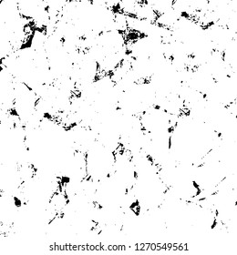 Wall fragment with scratches and cracks. Overlay grunge illustration over any design. Abstract grainy background with vintage effect