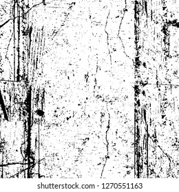 Wall fragment with scratches and cracks. Overlay grunge illustration over any design. Abstract grainy background with vintage effect