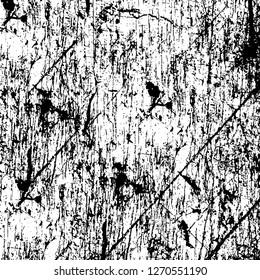 Wall fragment with scratches and cracks. Overlay grunge illustration over any design. Abstract grainy background with vintage effect