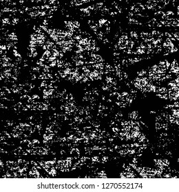 Wall fragment with scratches and cracks. Overlay grunge illustration over any design. Abstract grainy background with vintage effect