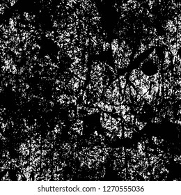 Wall fragment with scratches and cracks. Overlay grunge illustration over any design. Abstract grainy background with vintage effect