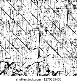 Wall fragment with scratches and cracks. Overlay grunge illustration over any design. Abstract grainy background with vintage effect