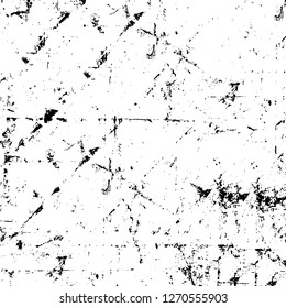 Wall fragment with scratches and cracks. Overlay grunge illustration over any design. Abstract grainy background with vintage effect