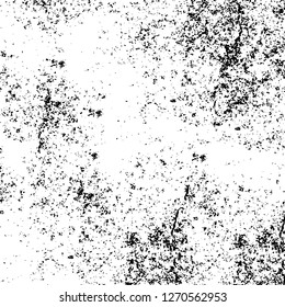 Wall fragment with scratches and cracks. Overlay grunge illustration over any design. Abstract grainy background with vintage effect