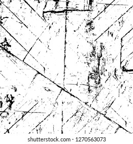 Wall fragment with scratches and cracks. Overlay grunge illustration over any design. Abstract grainy background with vintage effect