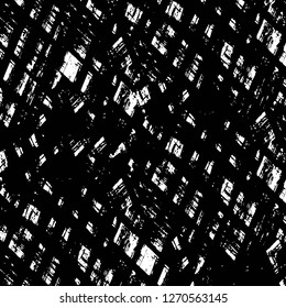 Wall fragment with scratches and cracks. Overlay grunge illustration over any design. Abstract grainy background with vintage effect