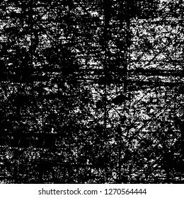Wall fragment with scratches and cracks. Overlay grunge illustration over any design. Abstract grainy background with vintage effect
