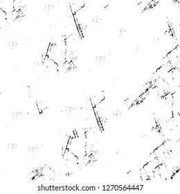 Wall fragment with scratches and cracks. Overlay grunge illustration over any design. Abstract grainy background with vintage effect