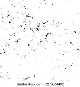 Wall fragment with scratches and cracks. Overlay grunge illustration over any design. Abstract grainy background with vintage effect