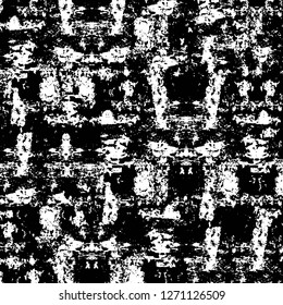 Wall fragment with scratches and cracks. Overlay grunge illustration over any design. Abstract grainy background with vintage effect