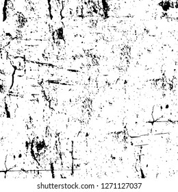 Wall fragment with scratches and cracks. Overlay grunge illustration over any design. Abstract grainy background with vintage effect