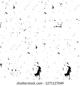 Wall fragment with scratches and cracks. Overlay grunge illustration over any design. Abstract grainy background with vintage effect