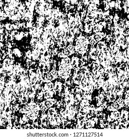 Wall fragment with scratches and cracks. Overlay grunge illustration over any design. Abstract grainy background with vintage effect