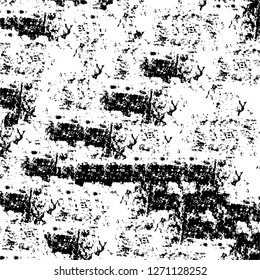 Wall fragment with scratches and cracks. Overlay grunge illustration over any design. Abstract grainy background with vintage effect
