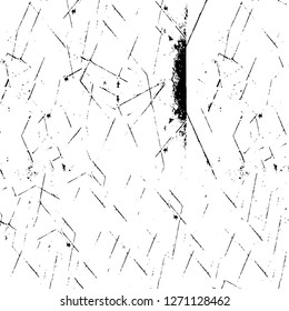 Wall fragment with scratches and cracks. Overlay grunge illustration over any design. Abstract grainy background with vintage effect